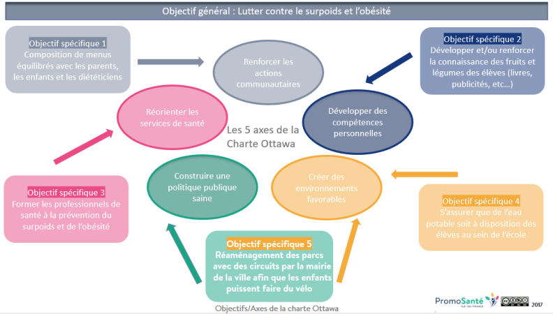Objectifs par axes de la charte d'Ottawa